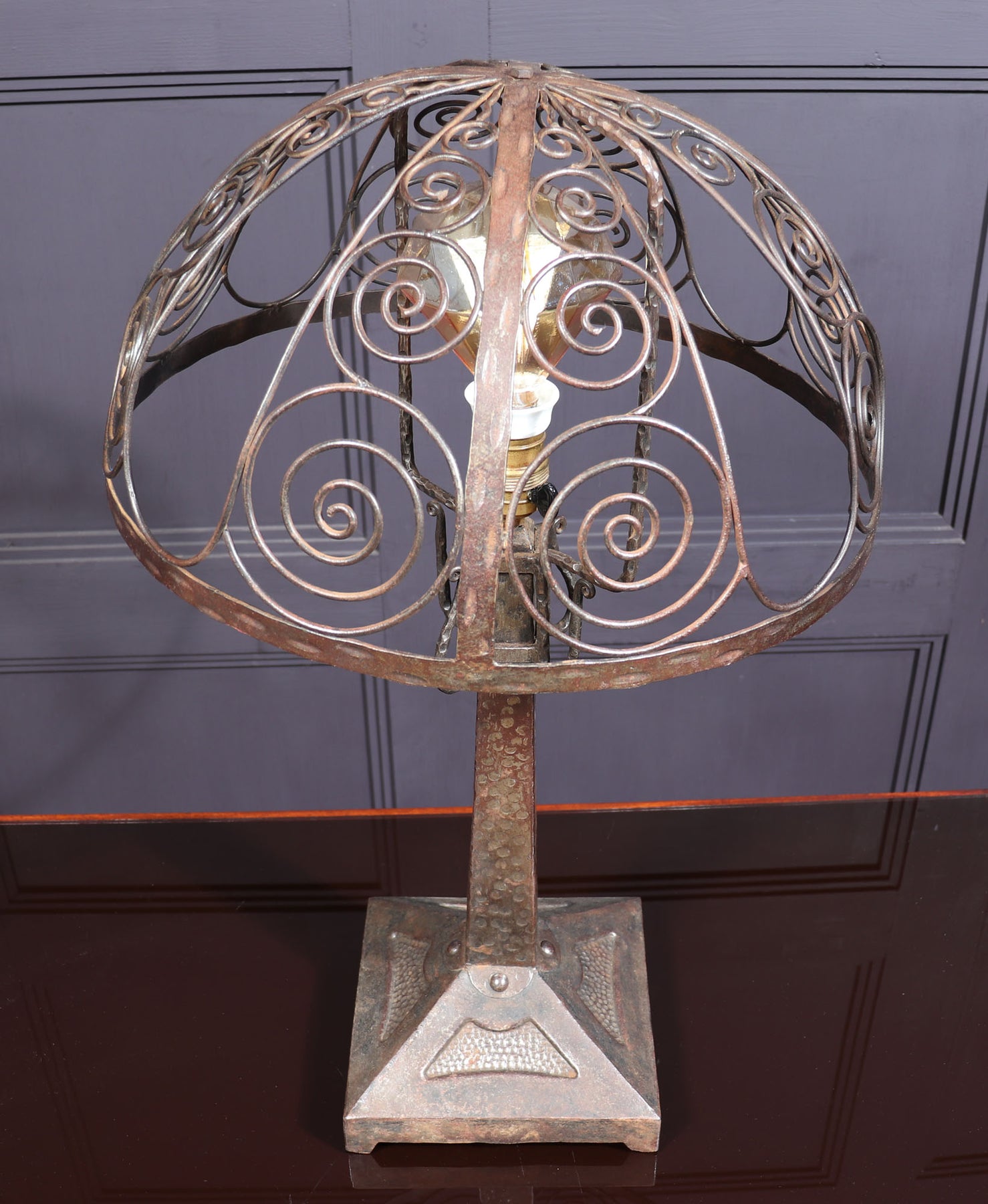 Art Deco Wrought Iron Lamp C1930