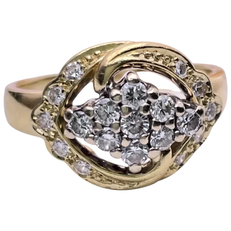 Vintage Diamond Ring from the 1960s, 14k Gold