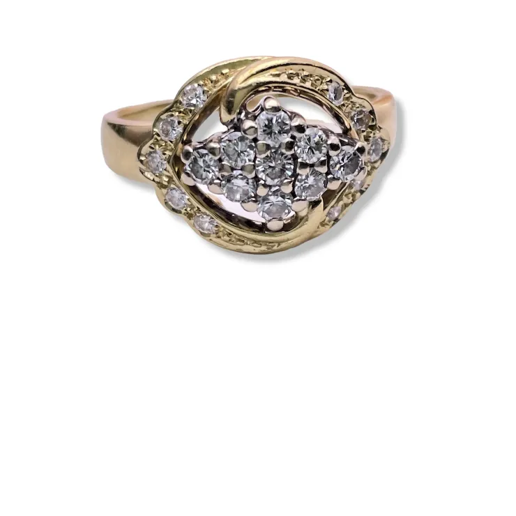 Vintage Diamond Ring from the 1960s, 14k Gold