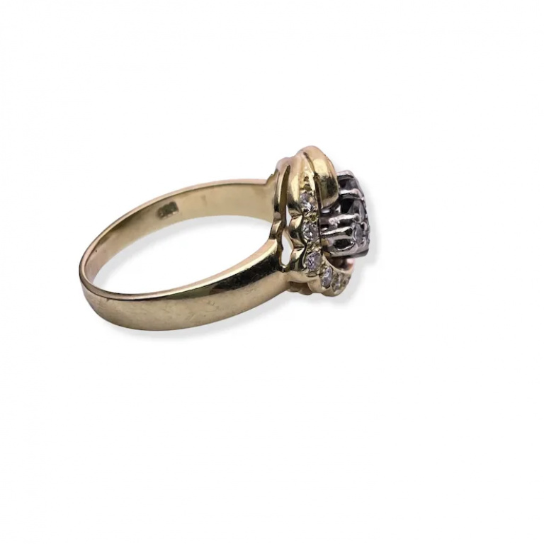 Vintage Diamond Ring from the 1960s, 14k Gold - Image 6