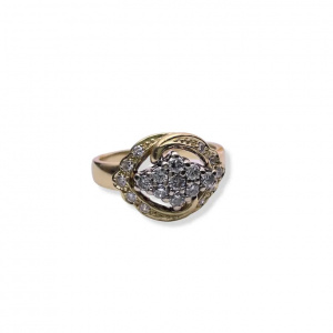Vintage Diamond Ring from the 1960s, 14k Gold