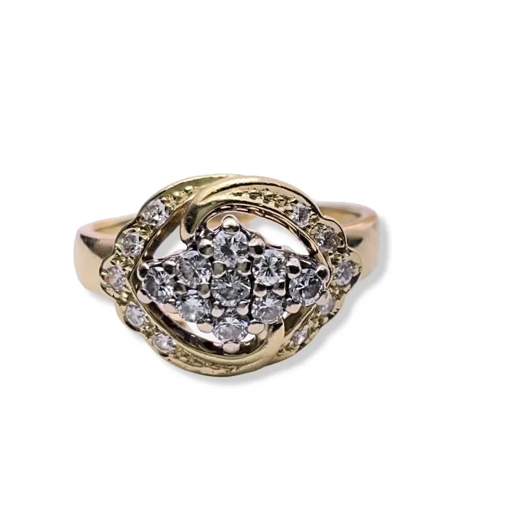 Vintage Diamond Ring from the 1960s, 14k Gold