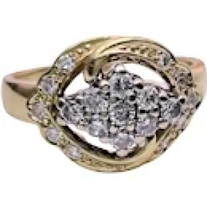 Vintage Diamond Ring from the 1960s, 14k Gold