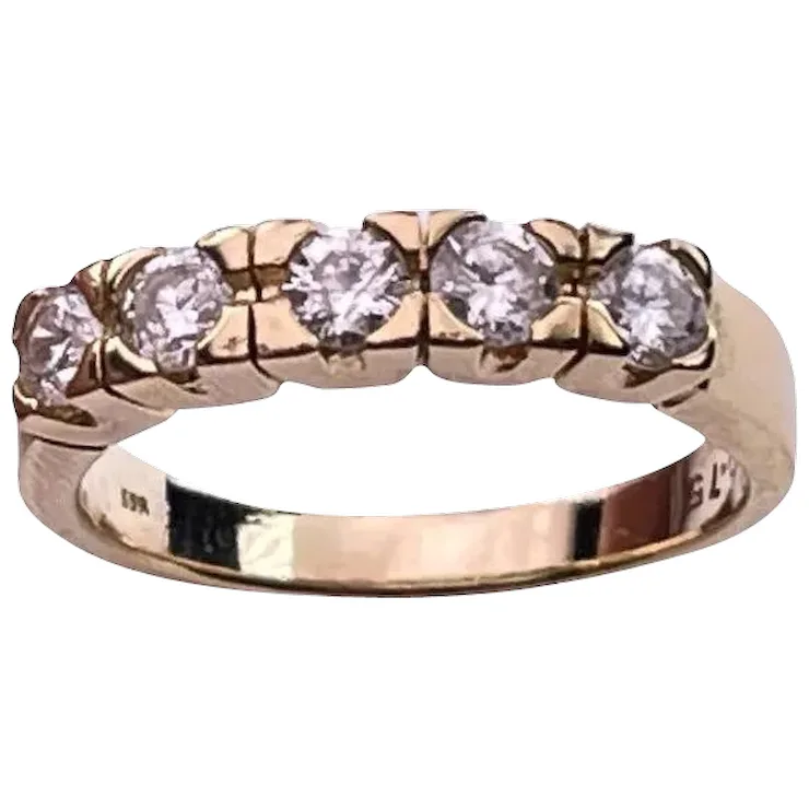 Diamond ring 14K yellow gold with 0.75 ct. diamonds