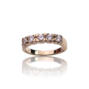 Diamond ring 14K yellow gold with 0.75 ct. diamonds