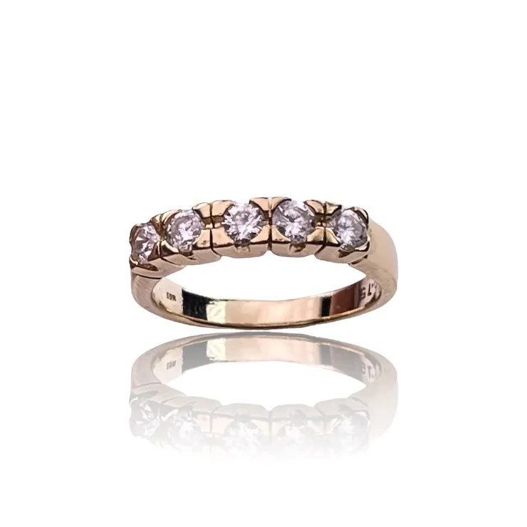 Diamond ring 14K yellow gold with 0.75 ct. diamonds