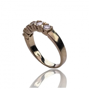 Diamond ring 14K yellow gold with 0.75 ct. diamonds