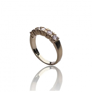 Diamond ring 14K yellow gold with 0.75 ct. diamonds
