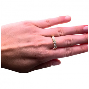 Diamond ring 14K yellow gold with 0.75 ct. diamonds
