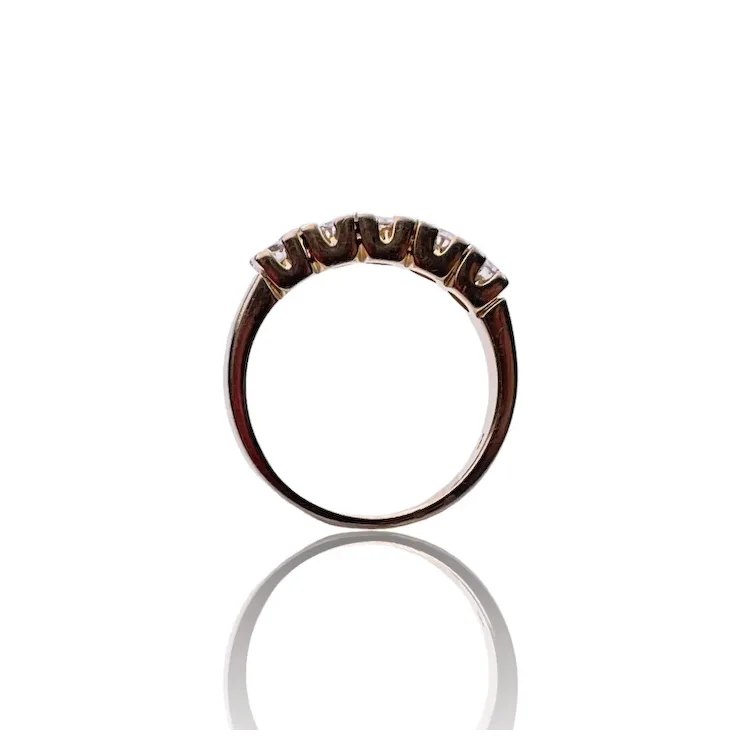 Diamond ring 14K yellow gold with 0.75 ct. diamonds