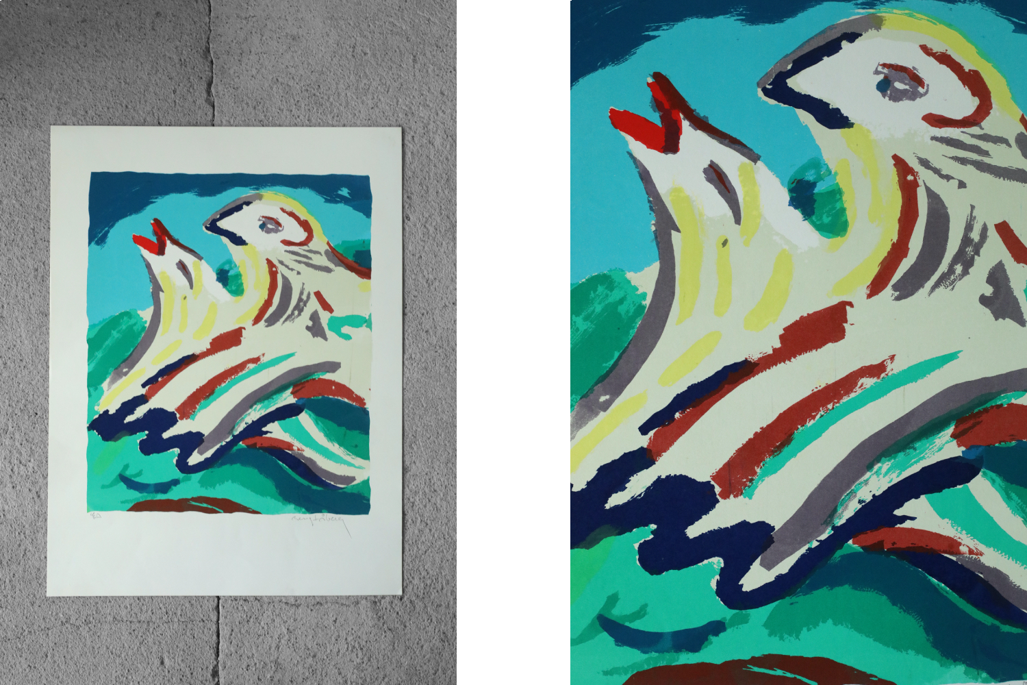 Bengt Åberg, Fåglar, Color Lithograph
