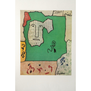 Gaston Chaissac, Lithographic print, Composition with Face, 1960s