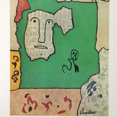 Gaston Chaissac, Lithographic print, Composition with Face, 1960s