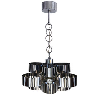 1960s Gorgeous Space Age Pendant Lamp by Max Sauze for Sciolari. Made in Italy
