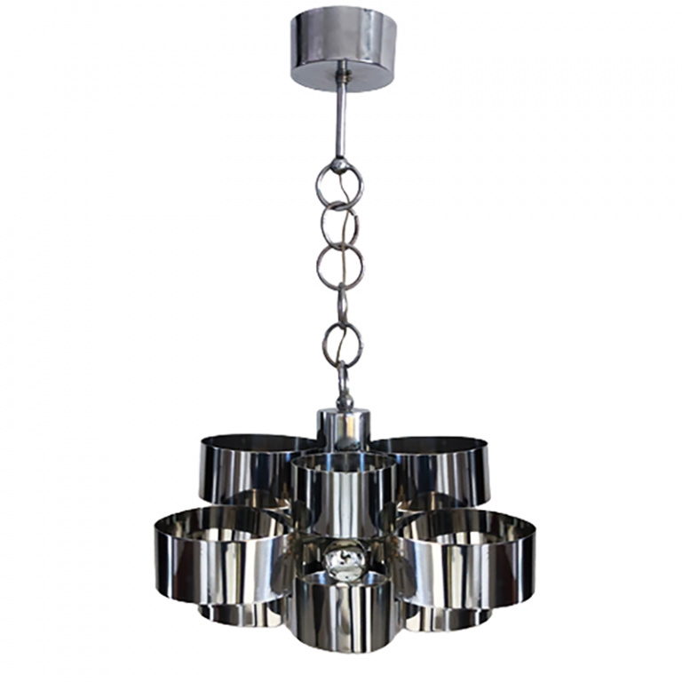 1960s Gorgeous Space Age Pendant Lamp by Max Sauze for Sciolari. Made in Italy
