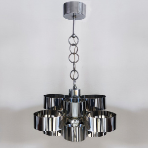 1960s Gorgeous Space Age Pendant Lamp by Max Sauze for Sciolari. Made in Italy