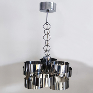 1960s Gorgeous Space Age Pendant Lamp by Max Sauze for Sciolari. Made in Italy