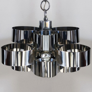 1960s Gorgeous Space Age Pendant Lamp by Max Sauze for Sciolari. Made in Italy