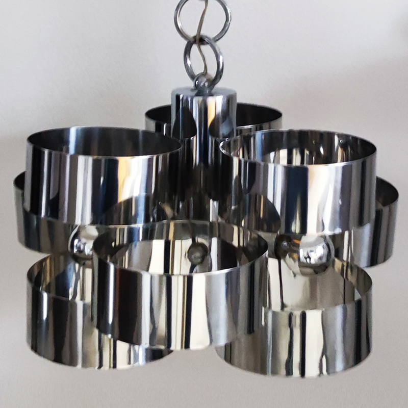 1960s Gorgeous Space Age Pendant Lamp by Max Sauze for Sciolari. Made in Italy