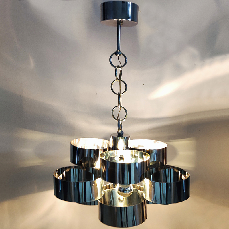 1960s Gorgeous Space Age Pendant Lamp by Max Sauze for Sciolari. Made in Italy