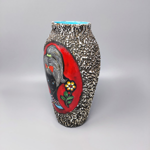 1960s Stunning Lava Vase by Melior. Made in Italy