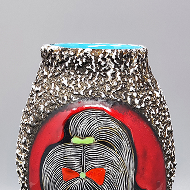 1960s Stunning Lava Vase by Melior. Made in Italy