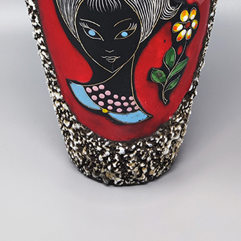 1960s Stunning Lava Vase by Melior. Made in Italy