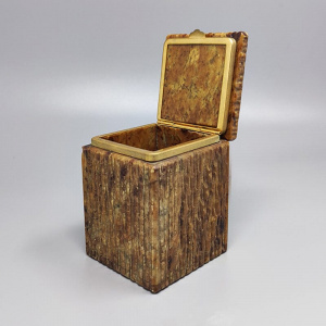 1960s Beautiful Brown Alabaster Box. Handmade. Made in Italy