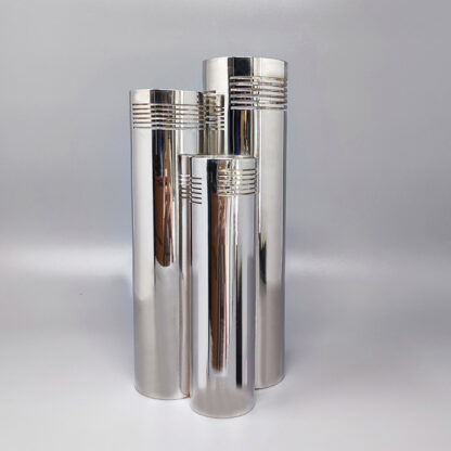 1970s pace Age Silver Plated Vase by Sassetti. Handmade. Made In italy - Image 2
