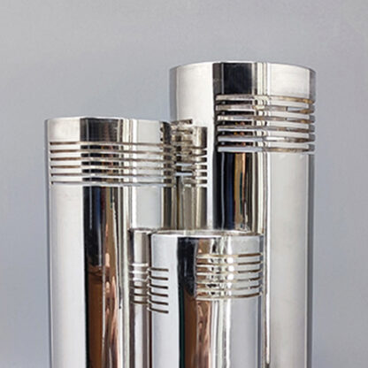1970s pace Age Silver Plated Vase by Sassetti. Handmade. Made In italy - Image 8