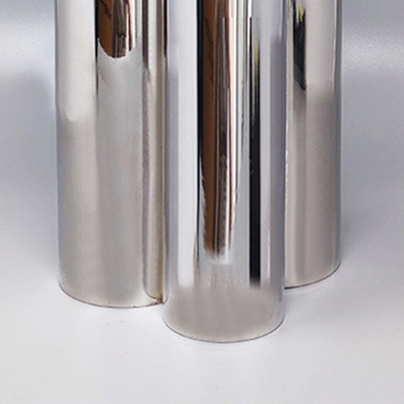 1970s pace Age Silver Plated Vase by Sassetti. Handmade. Made In italy