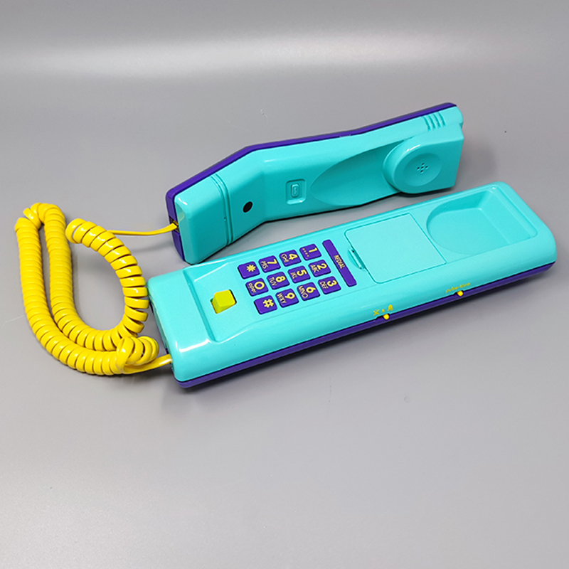 1980s Gorgeous Swatch Twin Phone "Puzzle" With The Original Box. Memphis Style