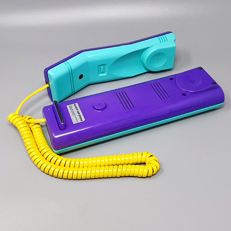 1980s Gorgeous Swatch Twin Phone "Puzzle" With The Original Box. Memphis Style