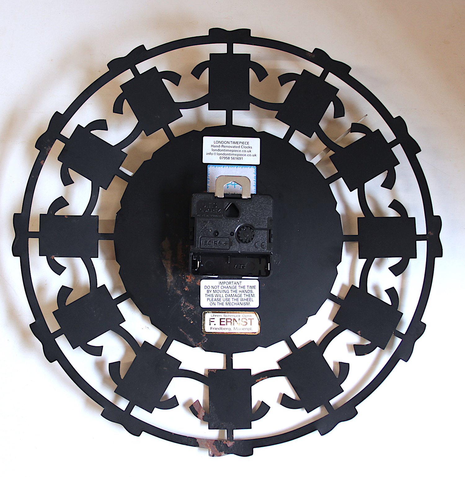 Fine Sunburst Brutalist Wall Clock by Emes, 1960s