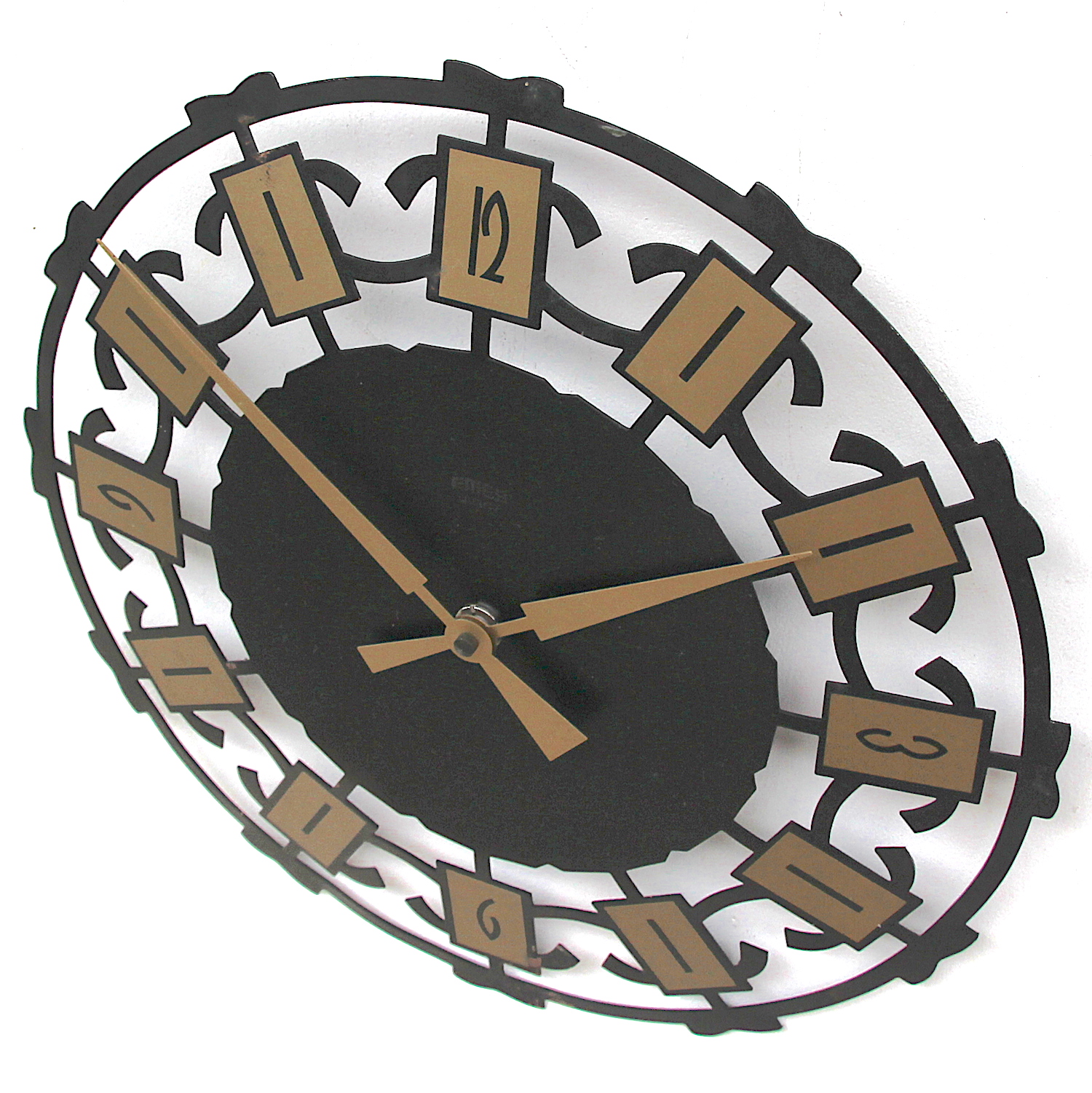 Fine Sunburst Brutalist Wall Clock by Emes, 1960s