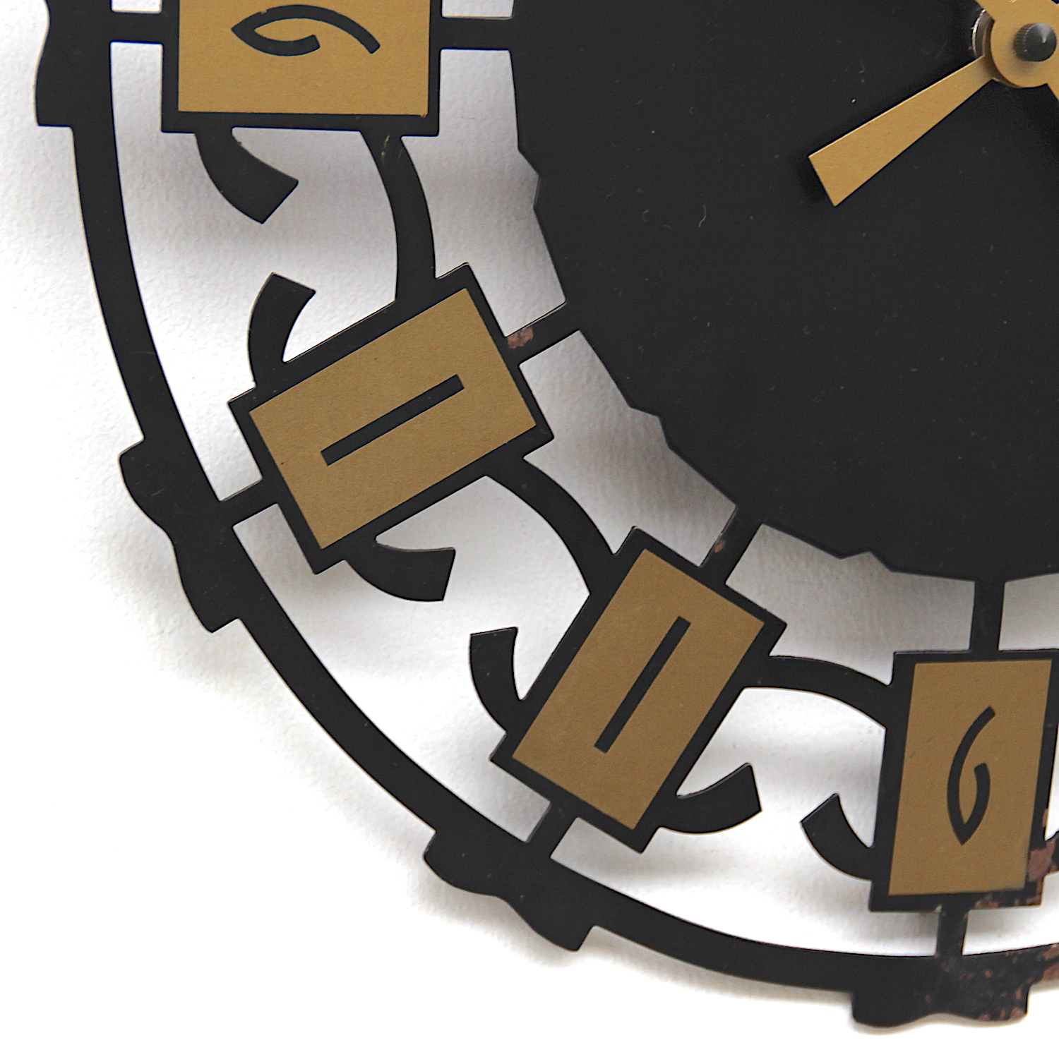 Fine Sunburst Brutalist Wall Clock by Emes, 1960s