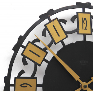 Fine Sunburst Brutalist Wall Clock by Emes, 1960s