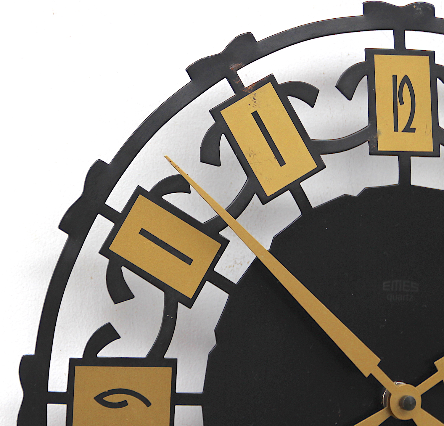 Fine Sunburst Brutalist Wall Clock by Emes, 1960s