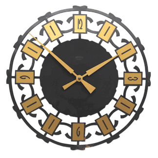 Fine Sunburst Brutalist Wall Clock by Emes, 1960s