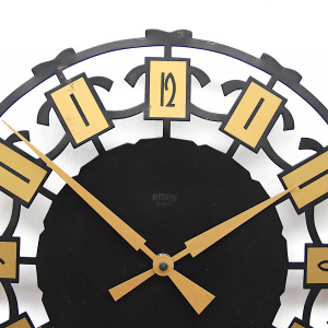 Fine Sunburst Brutalist Wall Clock by Emes, 1960s