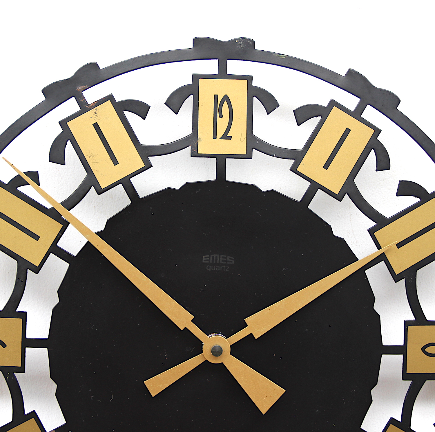 Fine Sunburst Brutalist Wall Clock by Emes, 1960s