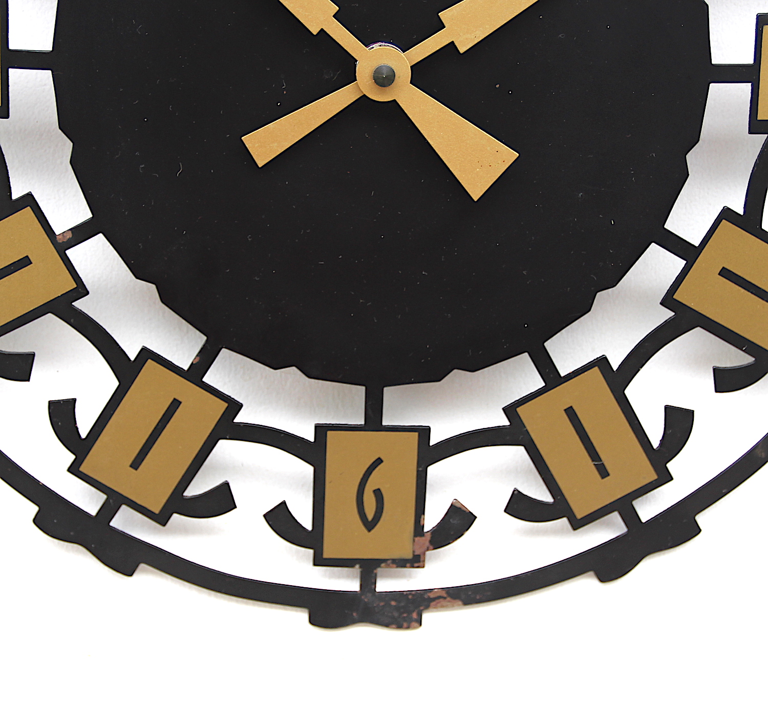 Fine Sunburst Brutalist Wall Clock by Emes, 1960s