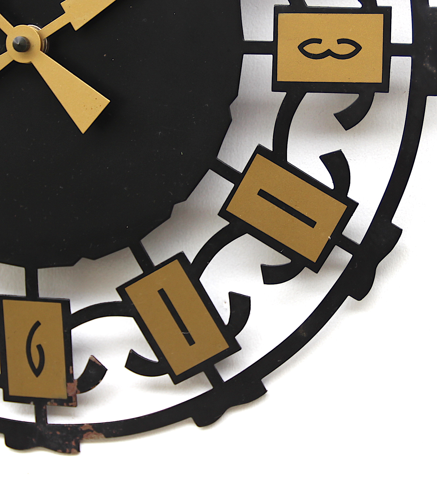 Fine Sunburst Brutalist Wall Clock by Emes, 1960s