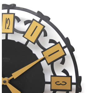 Fine Sunburst Brutalist Wall Clock by Emes, 1960s
