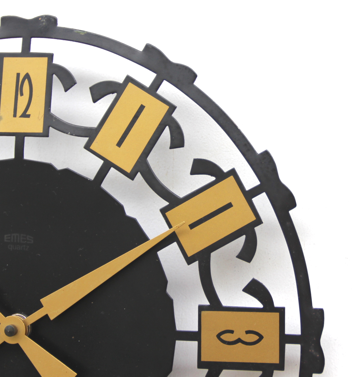 Fine Sunburst Brutalist Wall Clock by Emes, 1960s