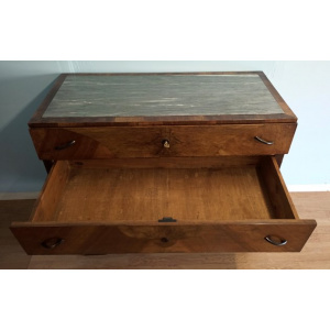 Art Deco chest of drawers in walnut, Italy