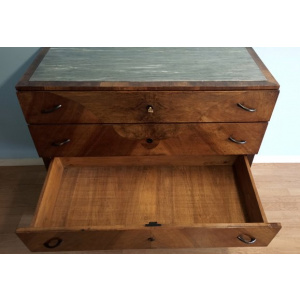 Art Deco chest of drawers in walnut, Italy
