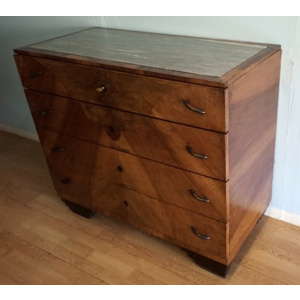 Art Deco chest of drawers in walnut, Italy