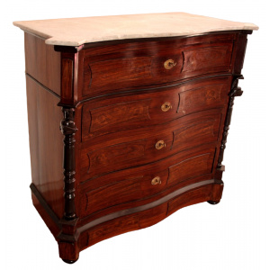 Classic ebonized chest of drawers, 19th century