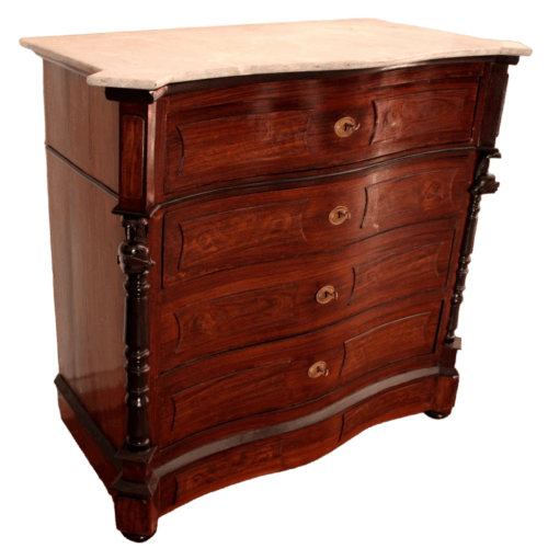 Classic ebonized chest of drawers, 19th century